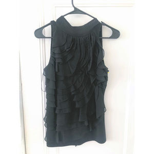 White House Black Market Black Ruffle Tank